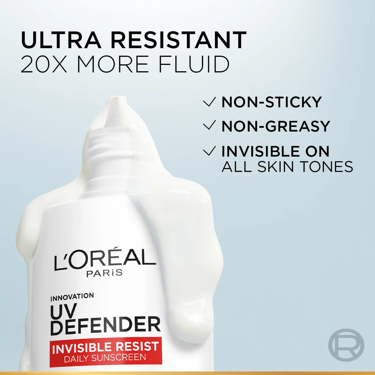 L’Oréal Paris, UV Defender Invisible Resist, SPF50+ Daily Sunscreen, with Long UVA Protection, For All Skin Types, 50ml