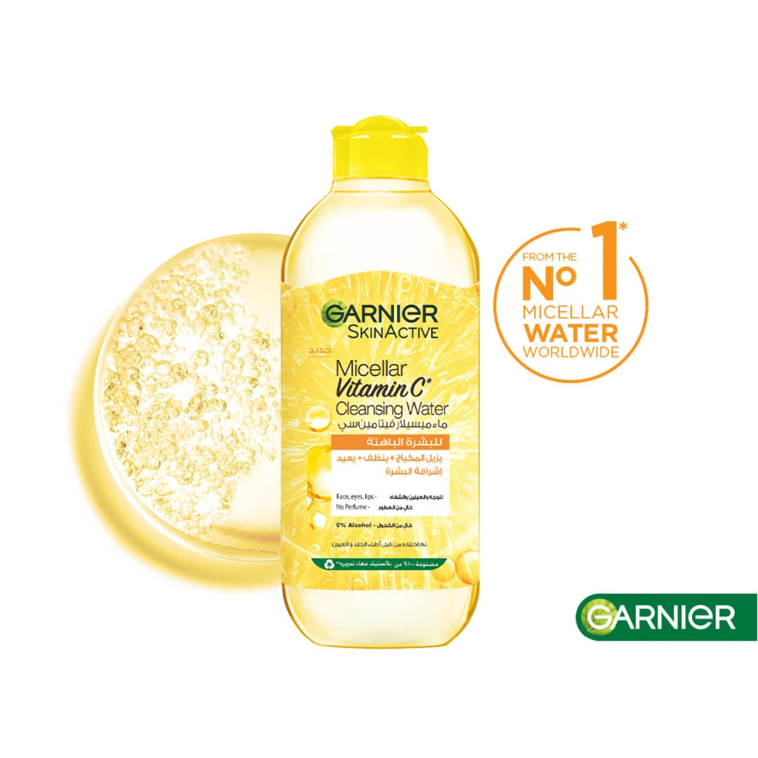 Garnier Vitamin C Micellar Water Facial Brightening Cleanser and Makeup Remover 400 ml