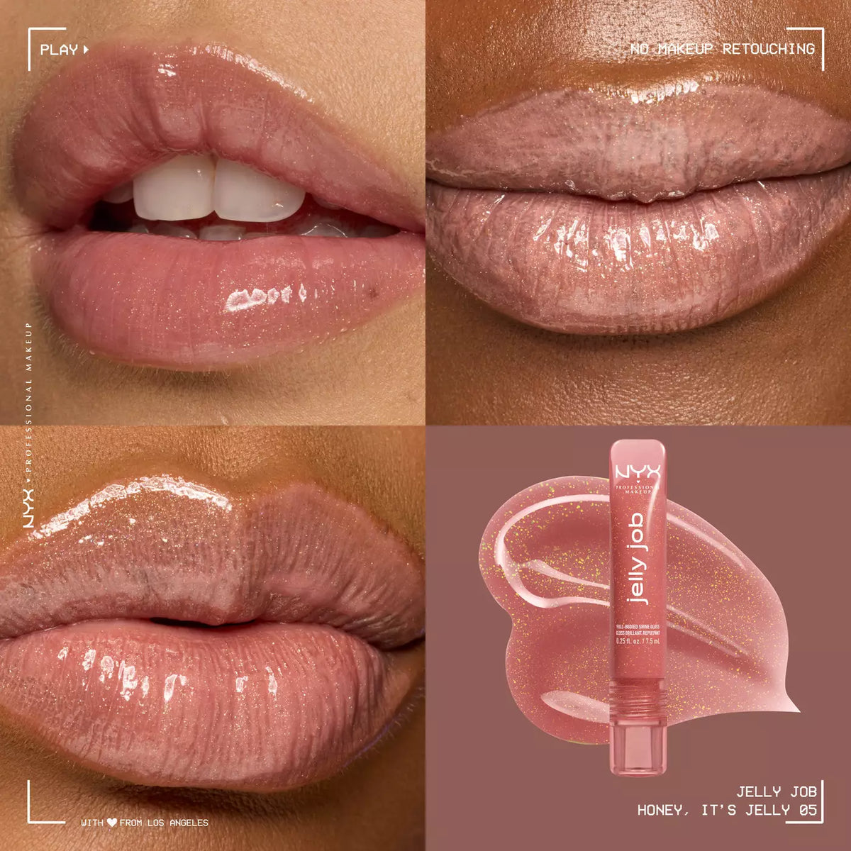 Nyx JELLY JOB FULL-BODIED HIGH SHINE GLOSS-Honey,It’s Jelly -