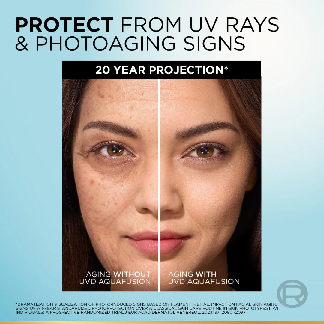 L’Oréal Paris, UV Defender, Aquafusion Daily Water Gel Sunscreen, SPF50+ PA++++, Defends from all UV aging signs, Absorbs in 3 Seconds, 50ml