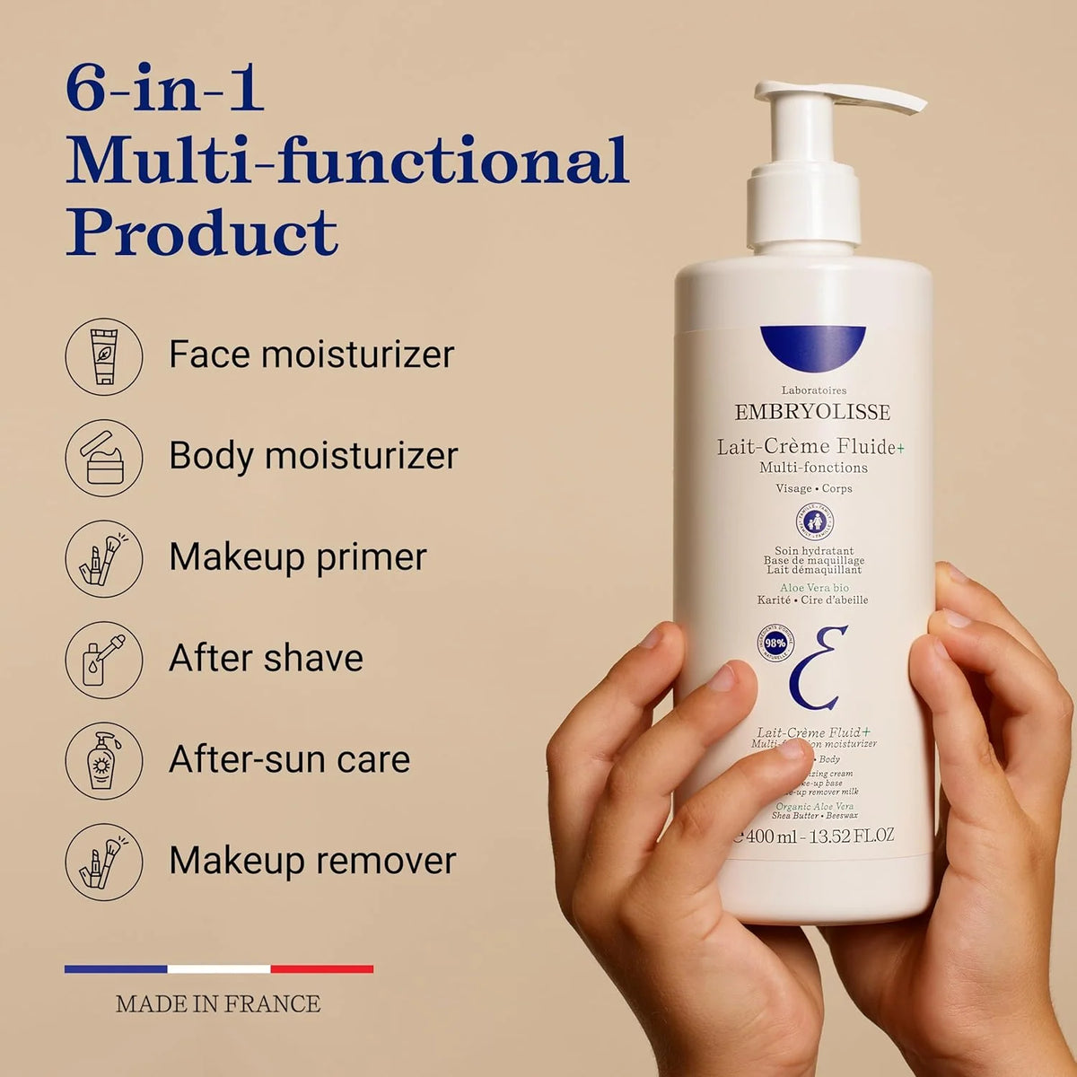 EMBRYOLISSE LAIT CREME FLUID MAKEUP PRIMER FACE AND BODY 400ML