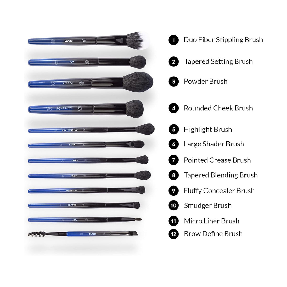 Bh cosmetics mystic zodiac Constellation 12 Piece Face & Eye Brush Set